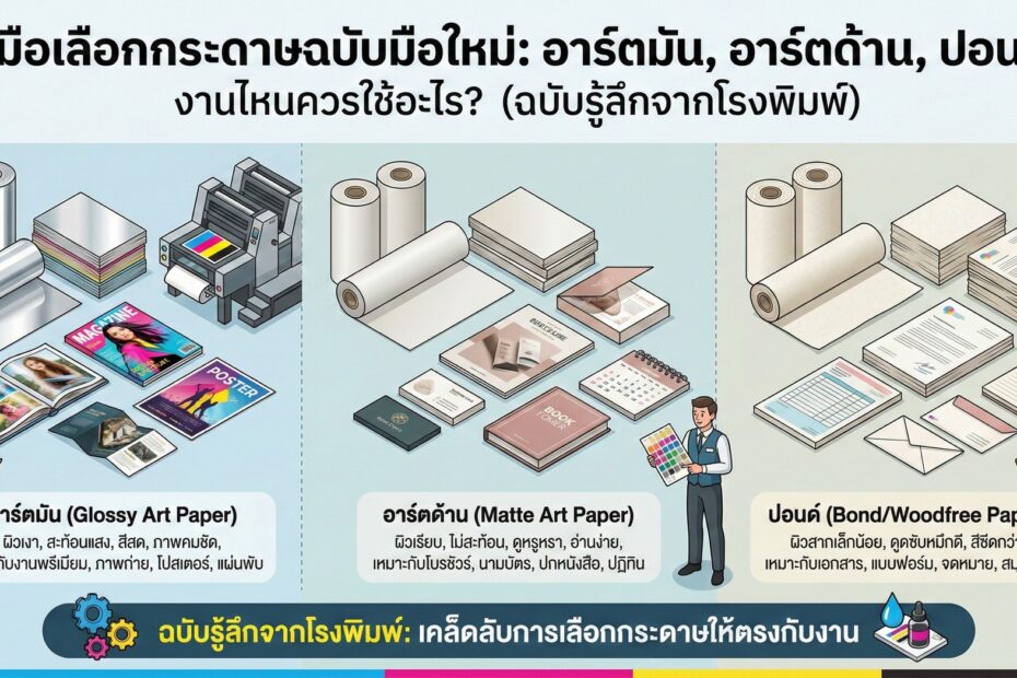 คู่มือเลือกกระดาษฉบับมือใหม่: อาร์ตมัน, อาร์ตด้าน, ปอนด์ งานไหนควรใช้อะไร? (ฉบับรู้ลึกจากโรงพิมพ์)