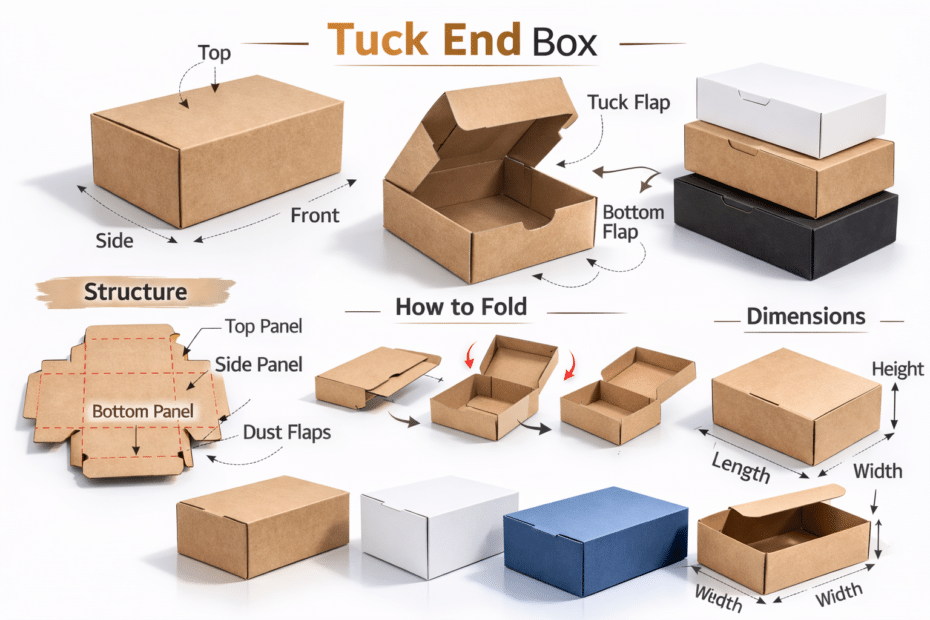 กล่องฝาพับ (Tuck End Box) ใช้กับสินค้าอะไรบ้าง: เจาะลึกการผลิตและเทคนิคงานพิมพ์